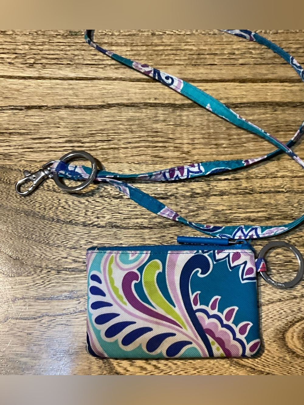 Vera Bradley Zip ID Case & matching Lanyard, Blue Island Medallion, EUC - Picture 8 of 8